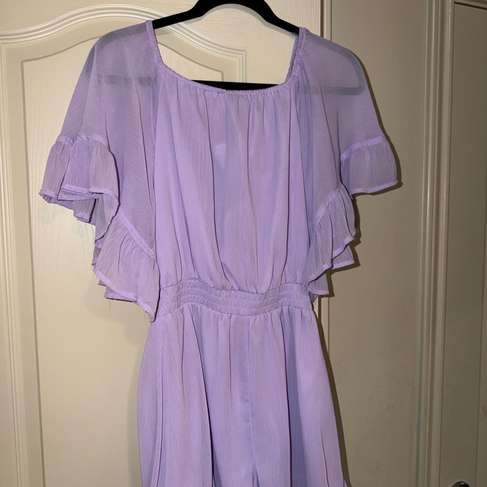 Endless Rose Sleeve Romper In Lilac
